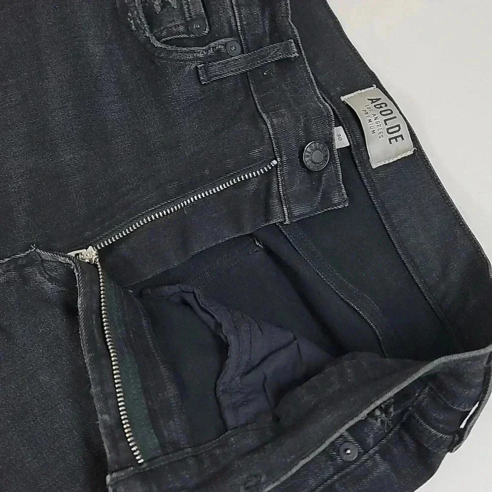 Agolde Sophie High Rise Skinny Crop Temple Washed Black Distressed Jeans REVOLVE - Picture 9 of 16